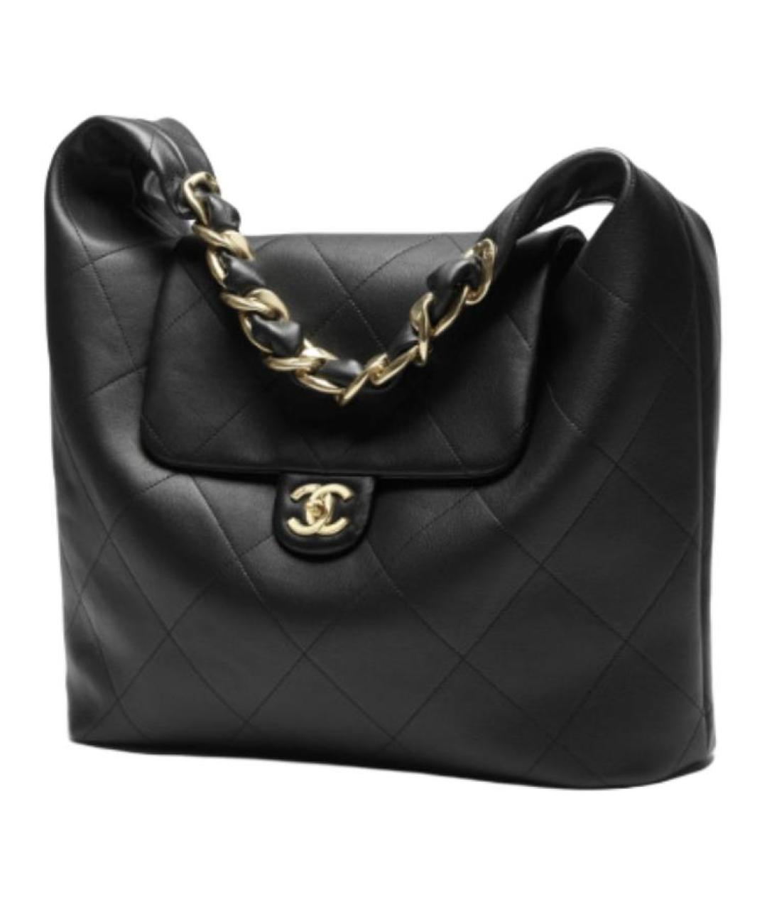 CHANEL Черная кожаная сумка через плечо, фото 3