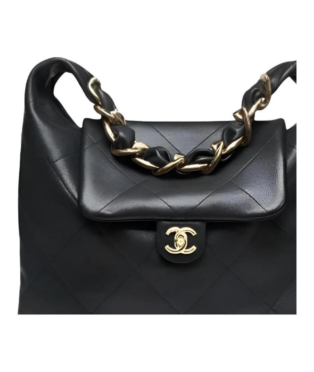 CHANEL Черная кожаная сумка через плечо, фото 4