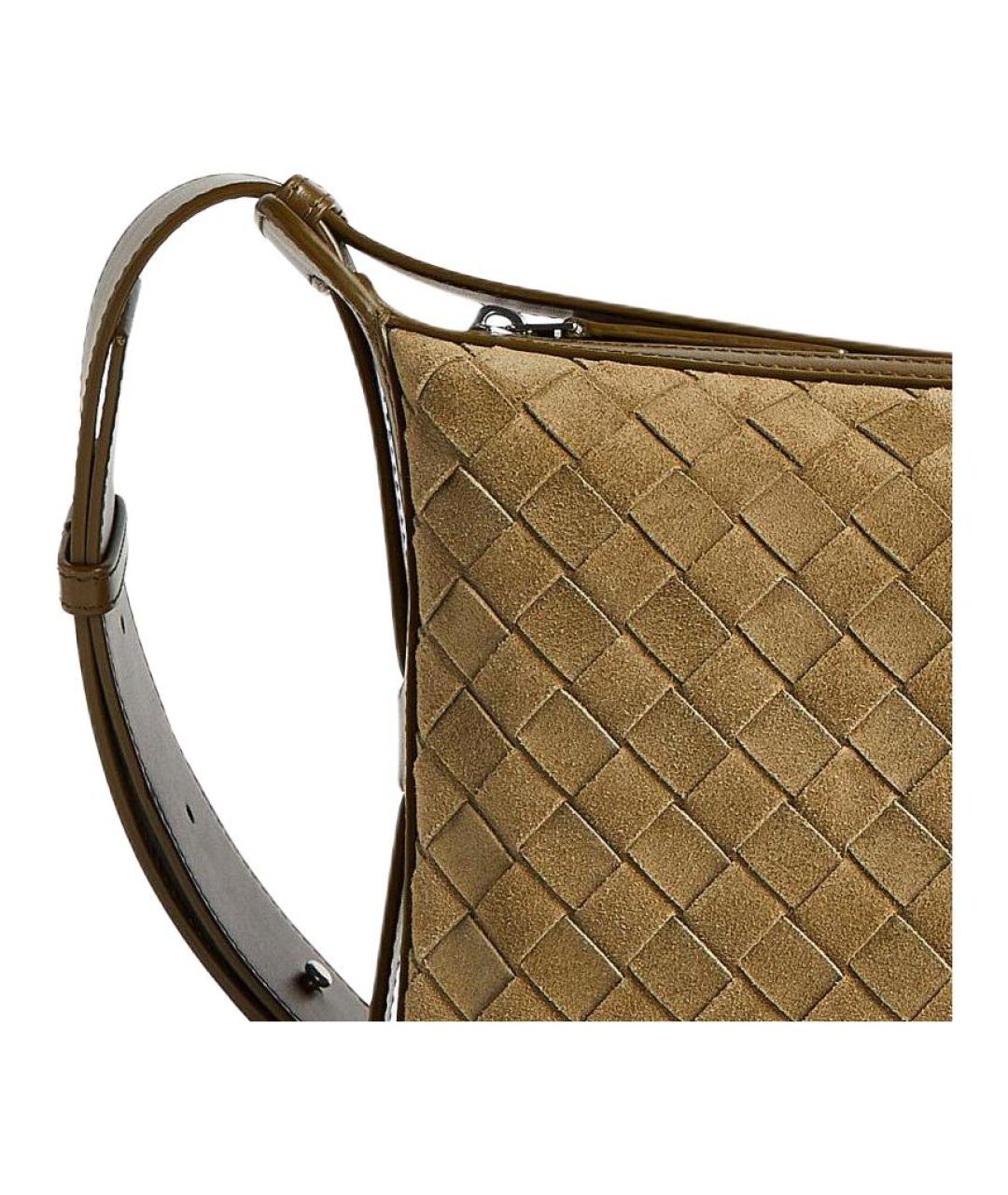 BOTTEGA VENETA Коричневая замшевая сумка на плечо, фото 5