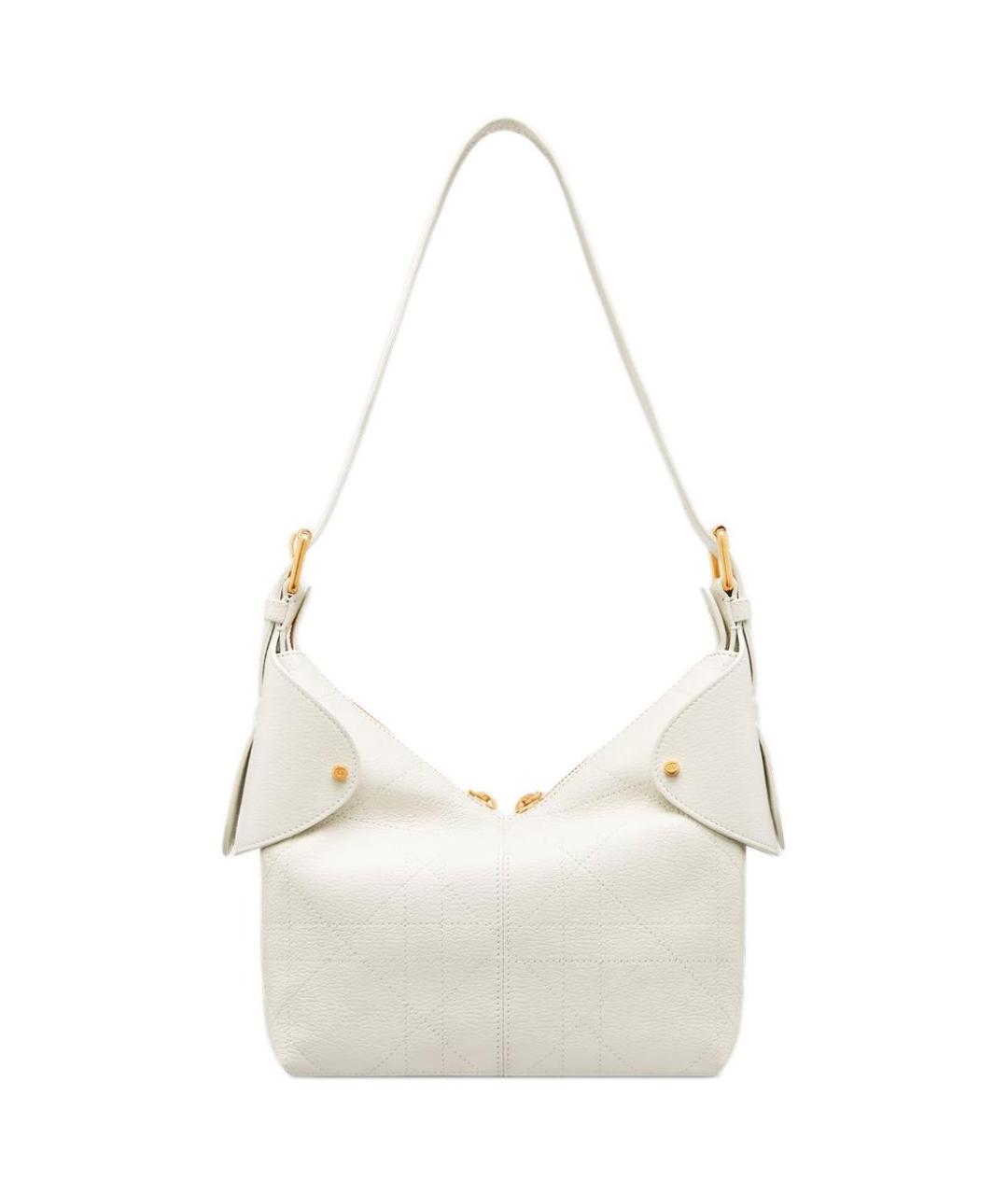 CHRISTIAN DIOR Белая кожаная сумка через плечо, фото 4