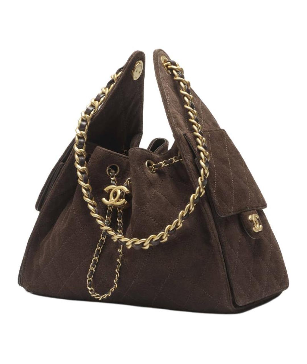 CHANEL Коричневая замшевая сумка через плечо, фото 3