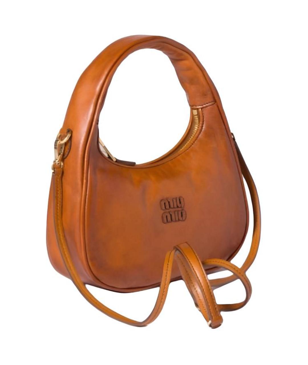 MIU MIU Коричневая кожаная сумка через плечо, фото 2