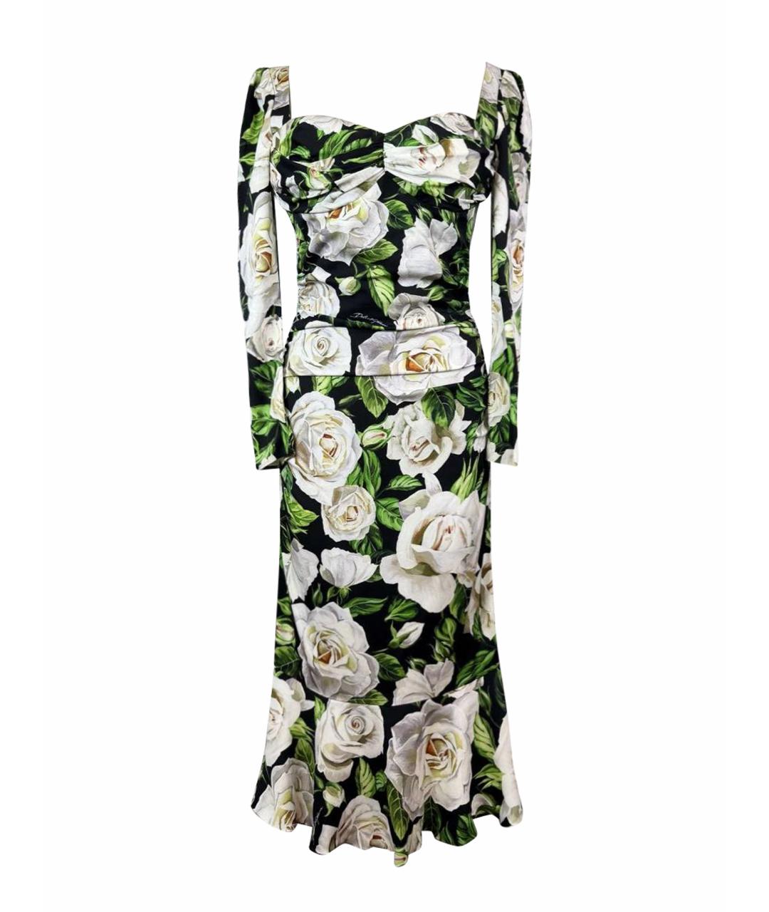 DOLCE&GABBANA Мульти шелковое коктейльное платье, фото 1