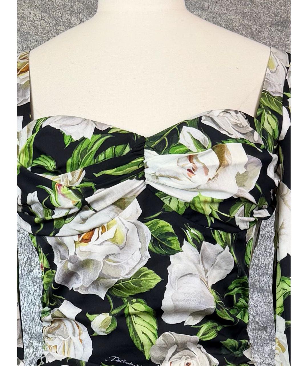 DOLCE&GABBANA Мульти шелковое коктейльное платье, фото 4