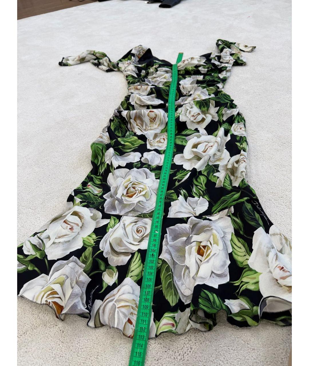 DOLCE&GABBANA Мульти шелковое коктейльное платье, фото 8