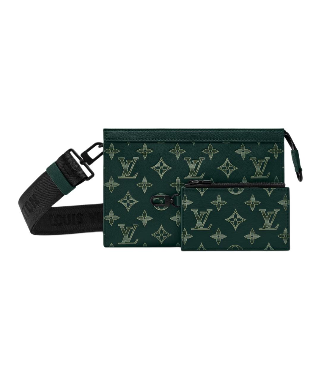 LOUIS VUITTON Зеленая кожаная сумка на плечо, фото 2