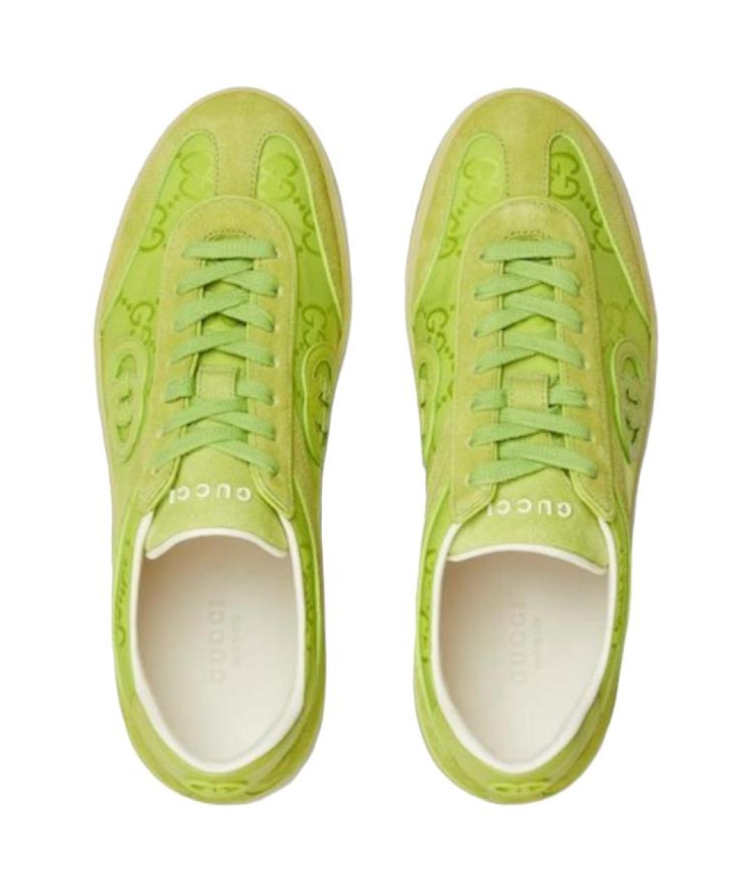 GUCCI Зеленые замшевые кеды, фото 4