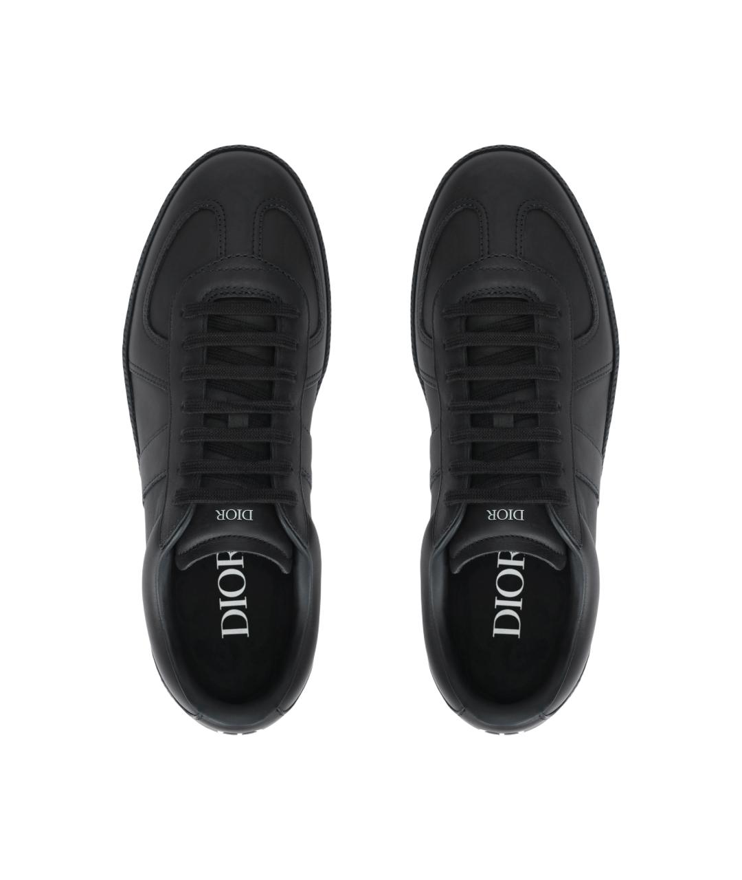 CHRISTIAN DIOR Черные кожаные низкие кроссовки / кеды, фото 3