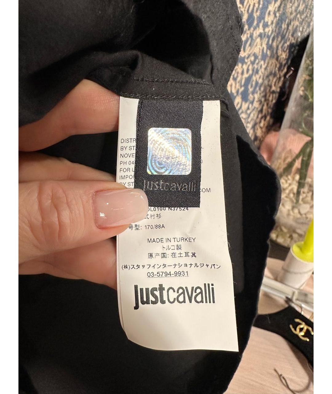 JUST CAVALLI Черная хлопковая классическая рубашка, фото 7