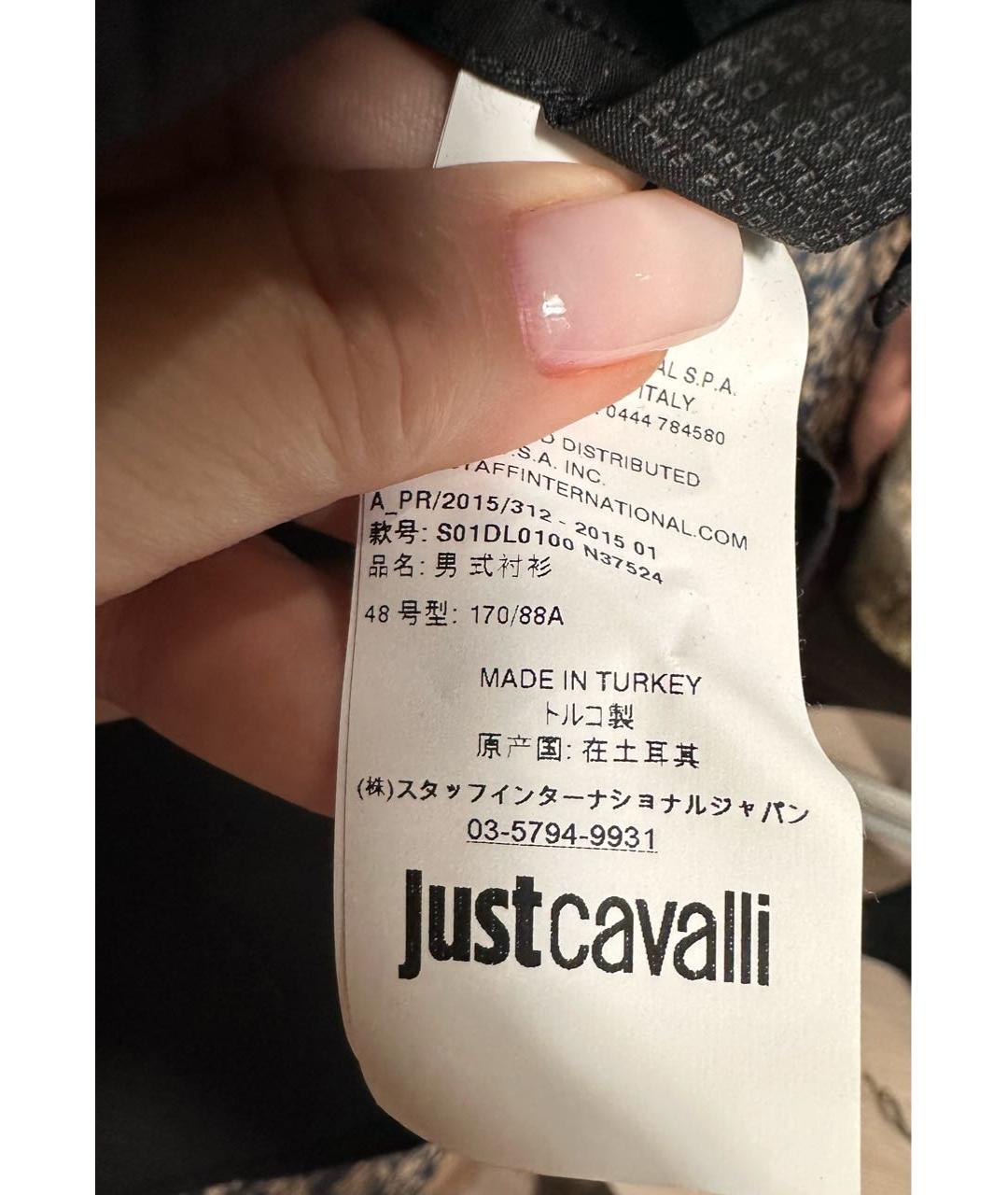 JUST CAVALLI Черная хлопковая классическая рубашка, фото 8