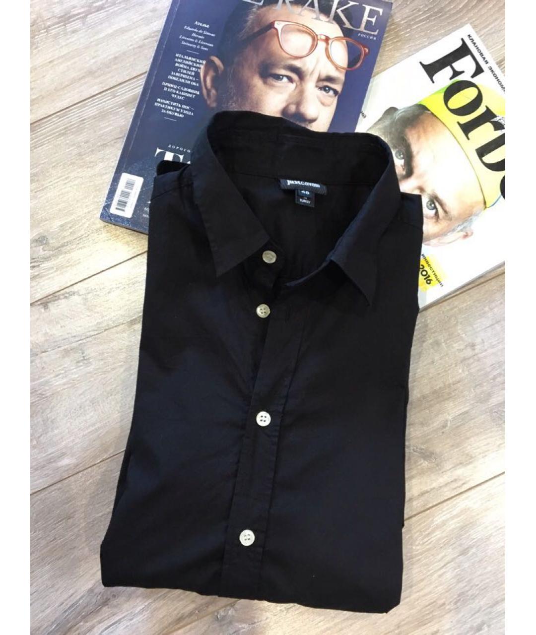 JUST CAVALLI Черная хлопковая классическая рубашка, фото 3