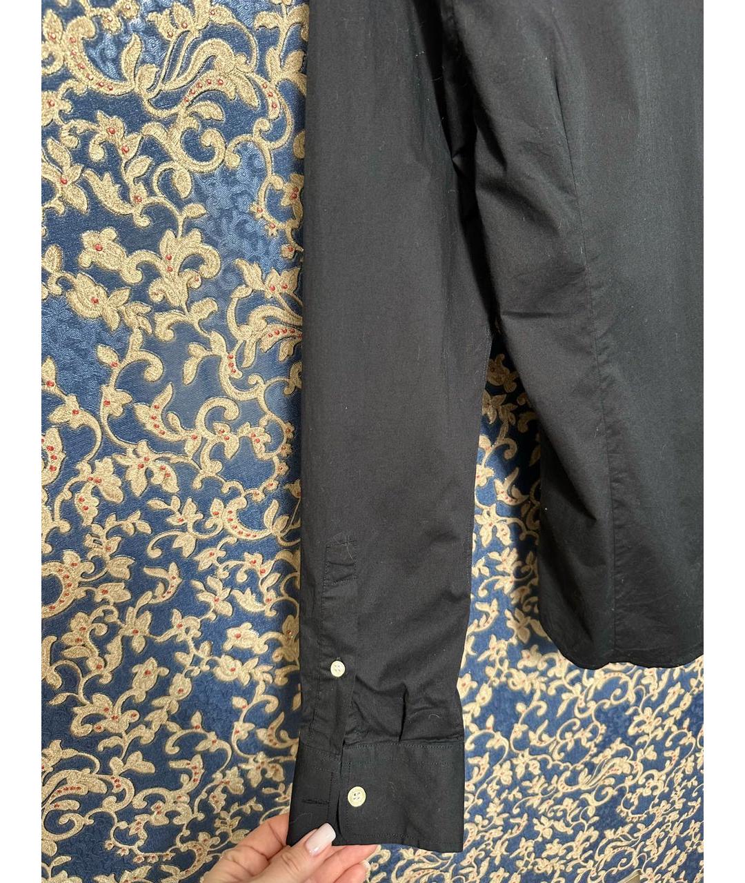 JUST CAVALLI Черная хлопковая классическая рубашка, фото 4