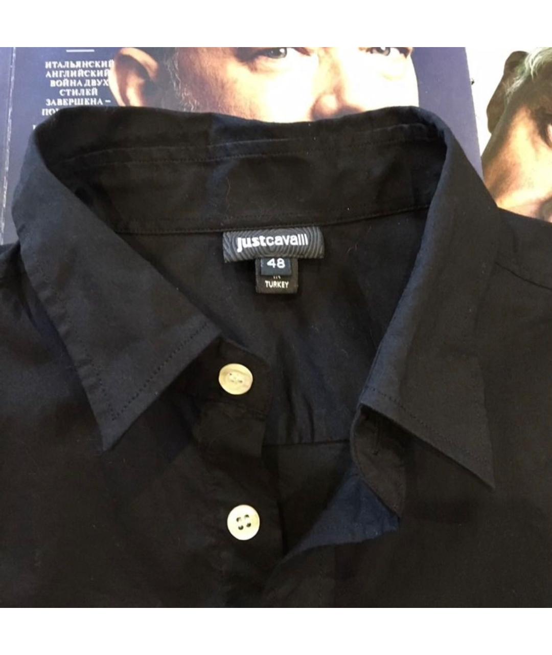 JUST CAVALLI Черная хлопковая классическая рубашка, фото 6