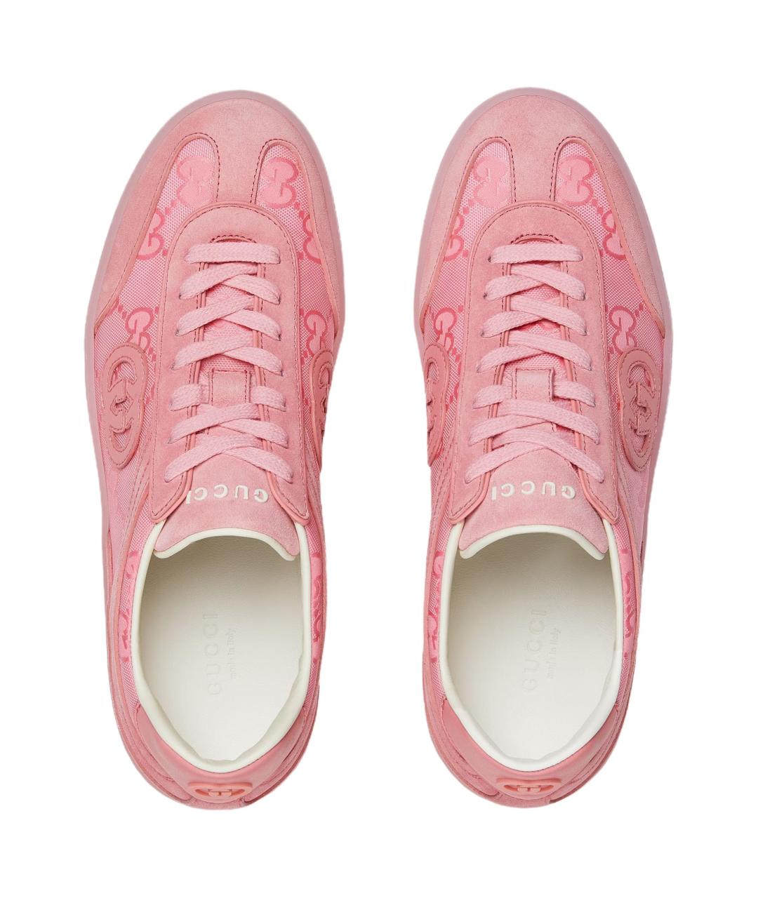 GUCCI Розовые замшевые кроссовки, фото 4