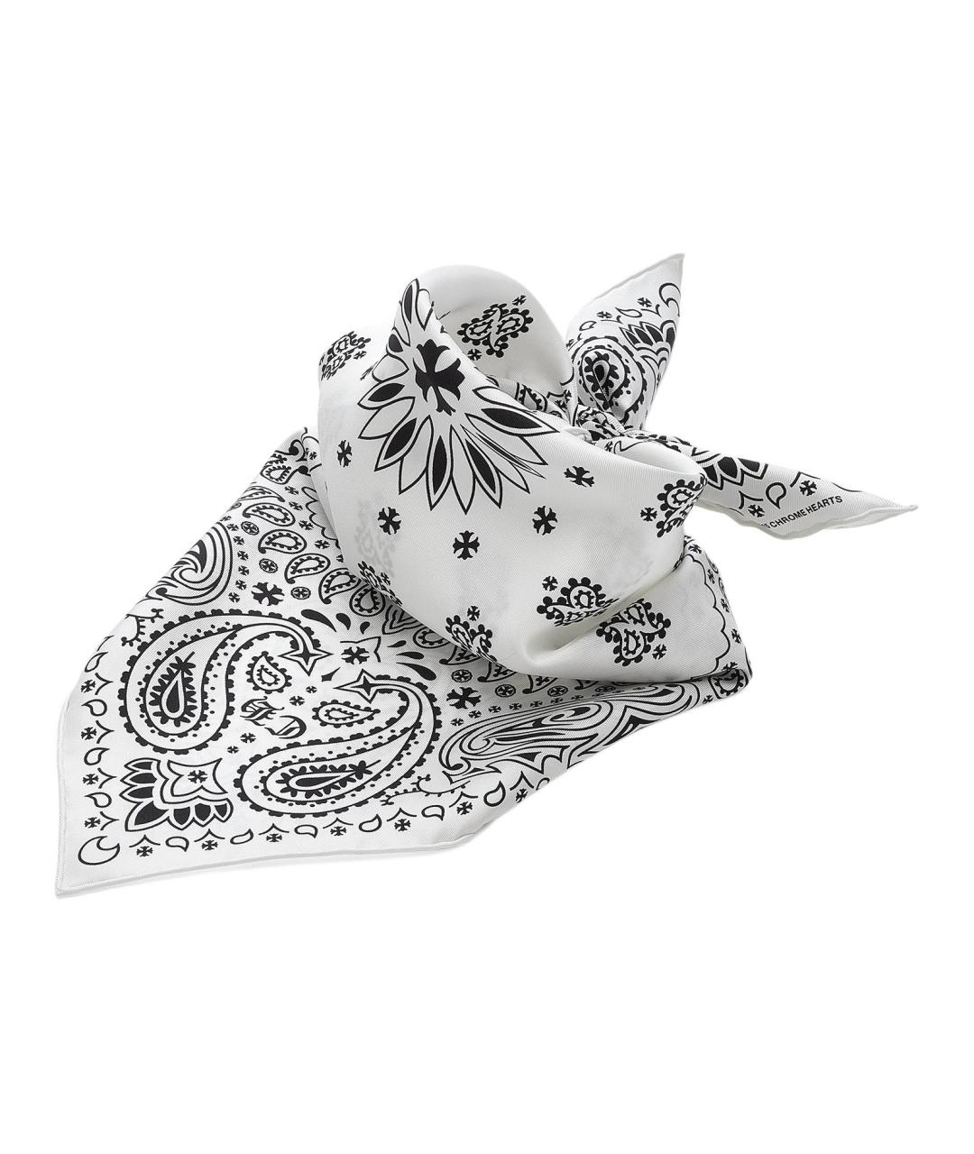 CHROME HEARTS Белый шелковый шарф, фото 3
