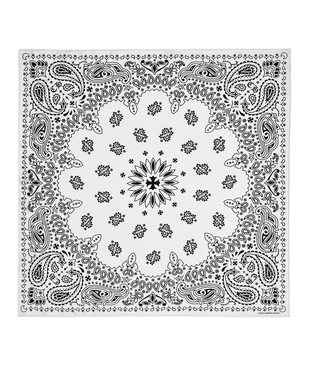 CHROME HEARTS Белый шелковый шарф, фото 1