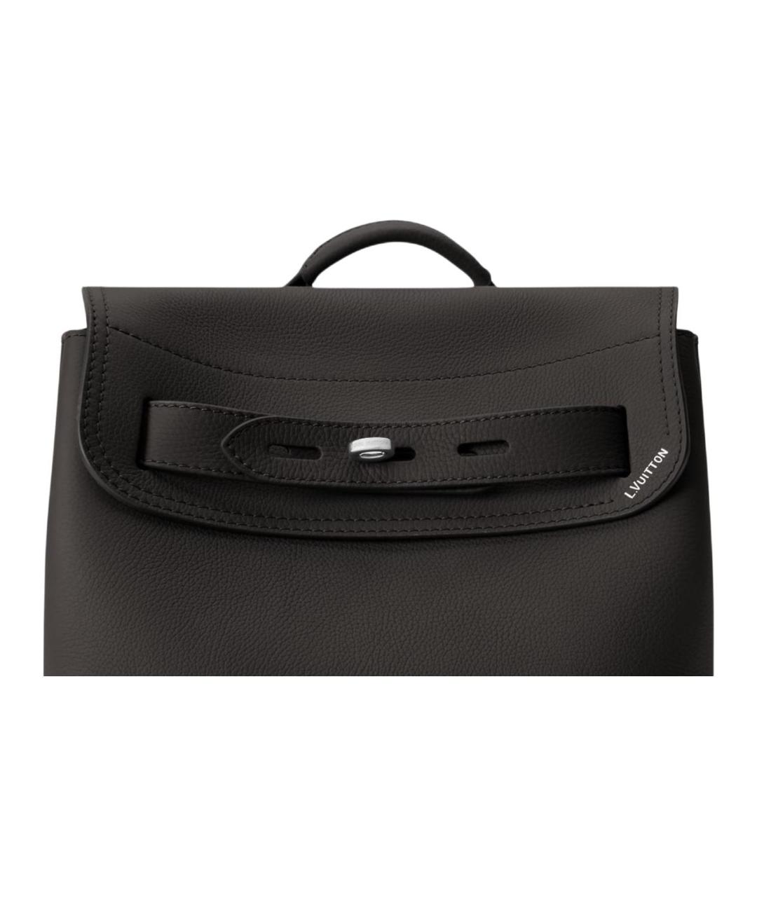 LOUIS VUITTON Черный кожаный рюкзак, фото 5