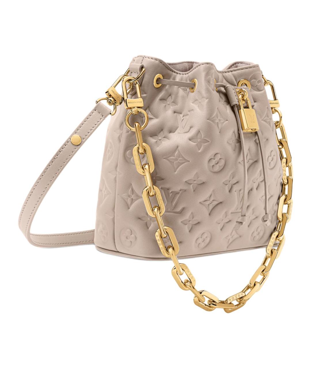 LOUIS VUITTON Серая кожаная сумка через плечо, фото 2