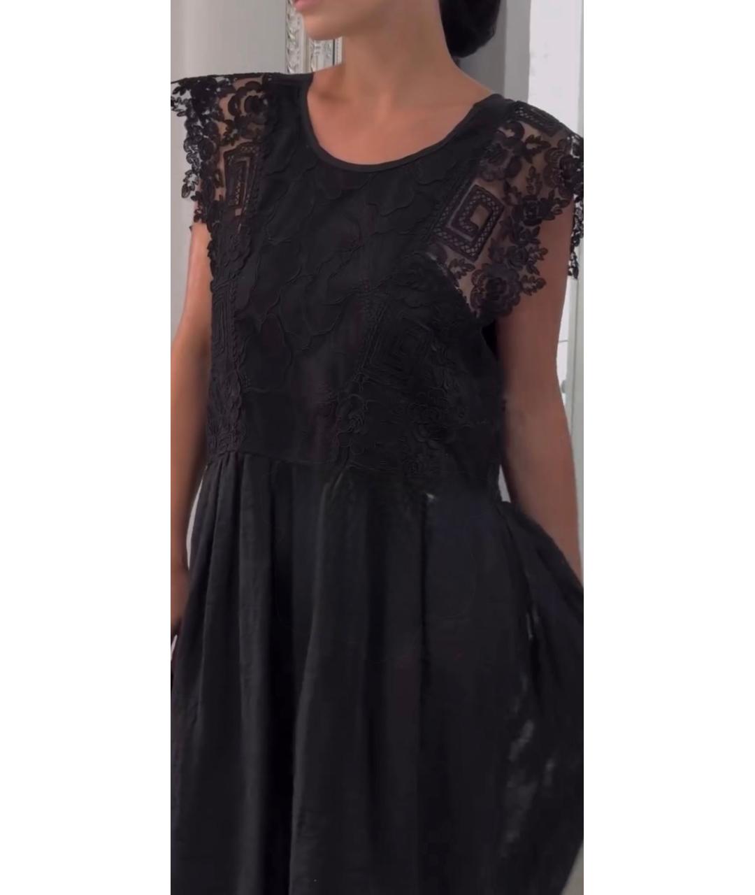 MAURIZIO MIRI Черное льняное коктейльное платье, фото 4