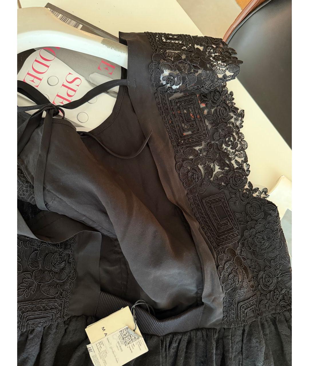 MAURIZIO MIRI Черное льняное коктейльное платье, фото 8