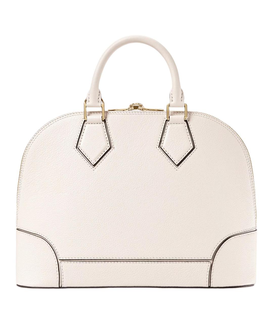 LOUIS VUITTON Белая кожаная сумка с короткими ручками, фото 3
