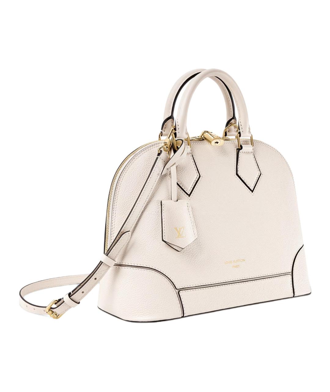 LOUIS VUITTON Белая кожаная сумка с короткими ручками, фото 2