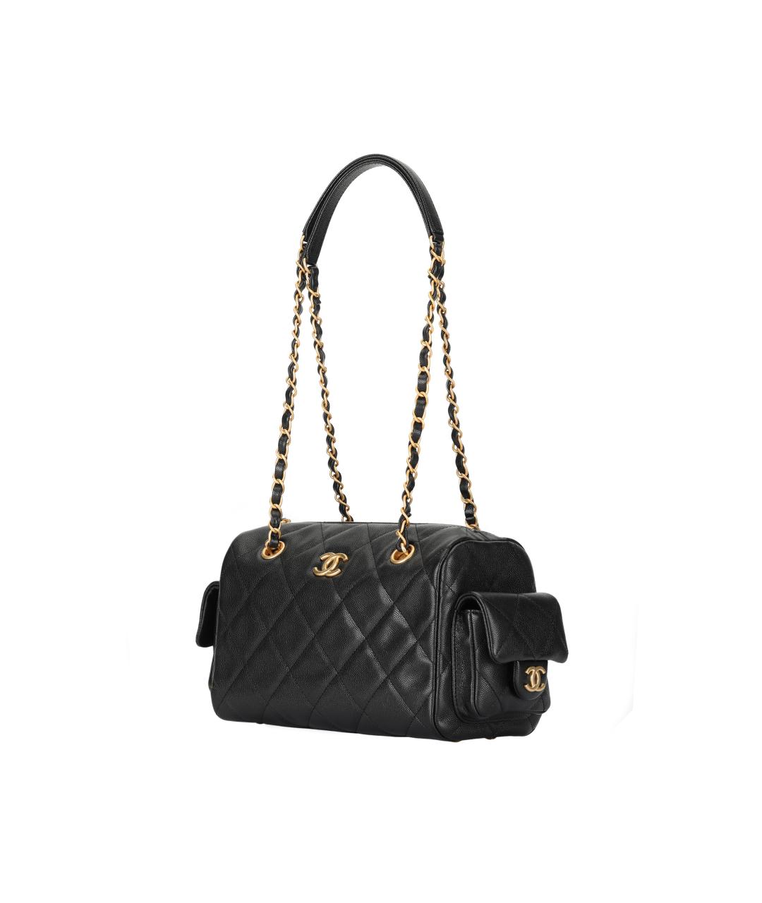 CHANEL Черная кожаная сумка через плечо, фото 2