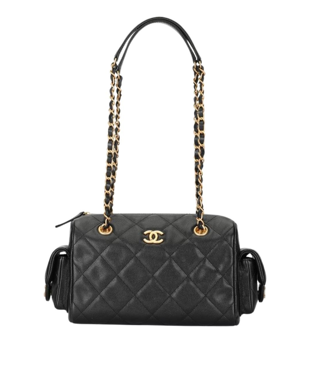 CHANEL Черная кожаная сумка через плечо, фото 1