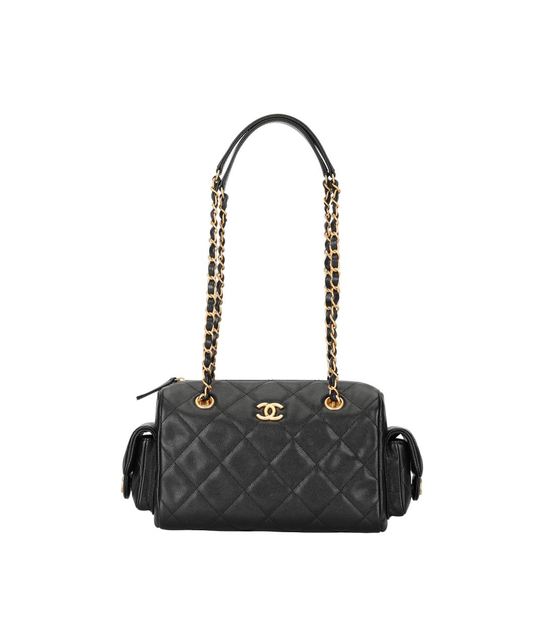 CHANEL Черная кожаная сумка через плечо, фото 5