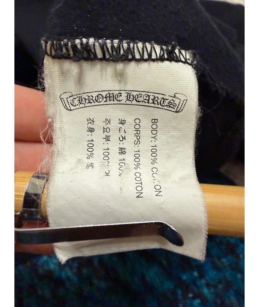 CHROME HEARTS Черная хлопковая футболка, фото 4