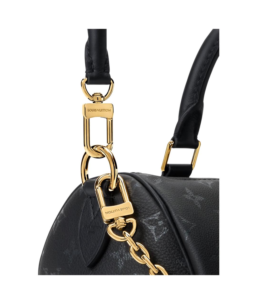 LOUIS VUITTON Черная кожаная сумка через плечо, фото 5