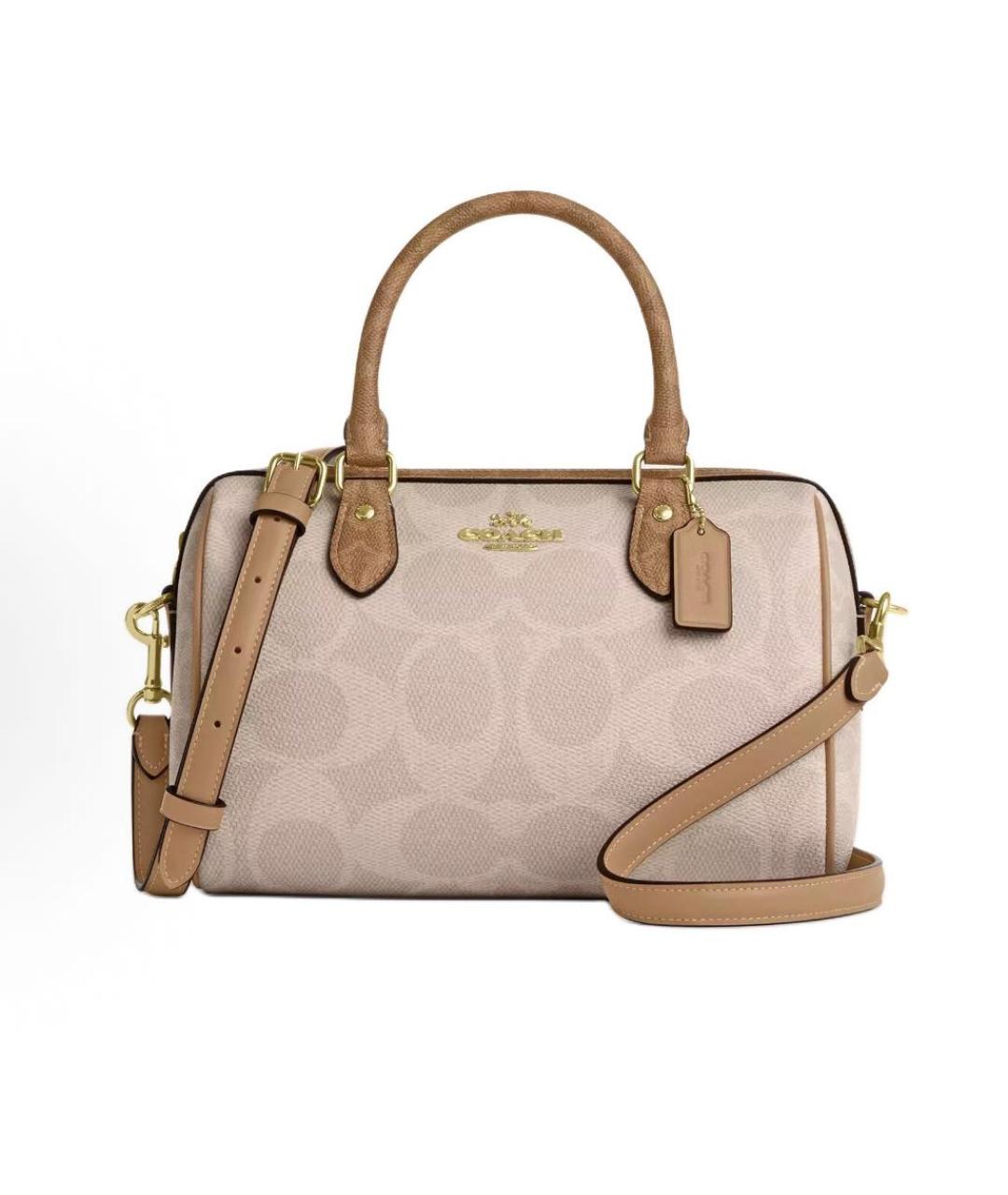 COACH Бежевая сумка с короткими ручками, фото 9