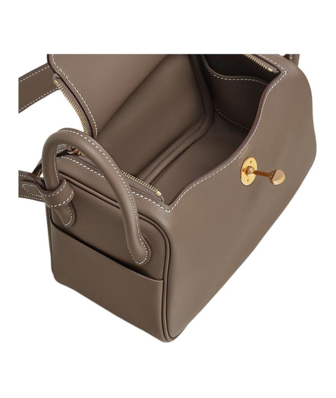 HERMES Коричневая кожаная сумка через плечо, фото 3