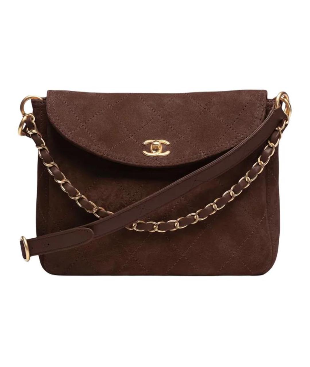CHANEL Коричневая замшевая сумка тоут, фото 1