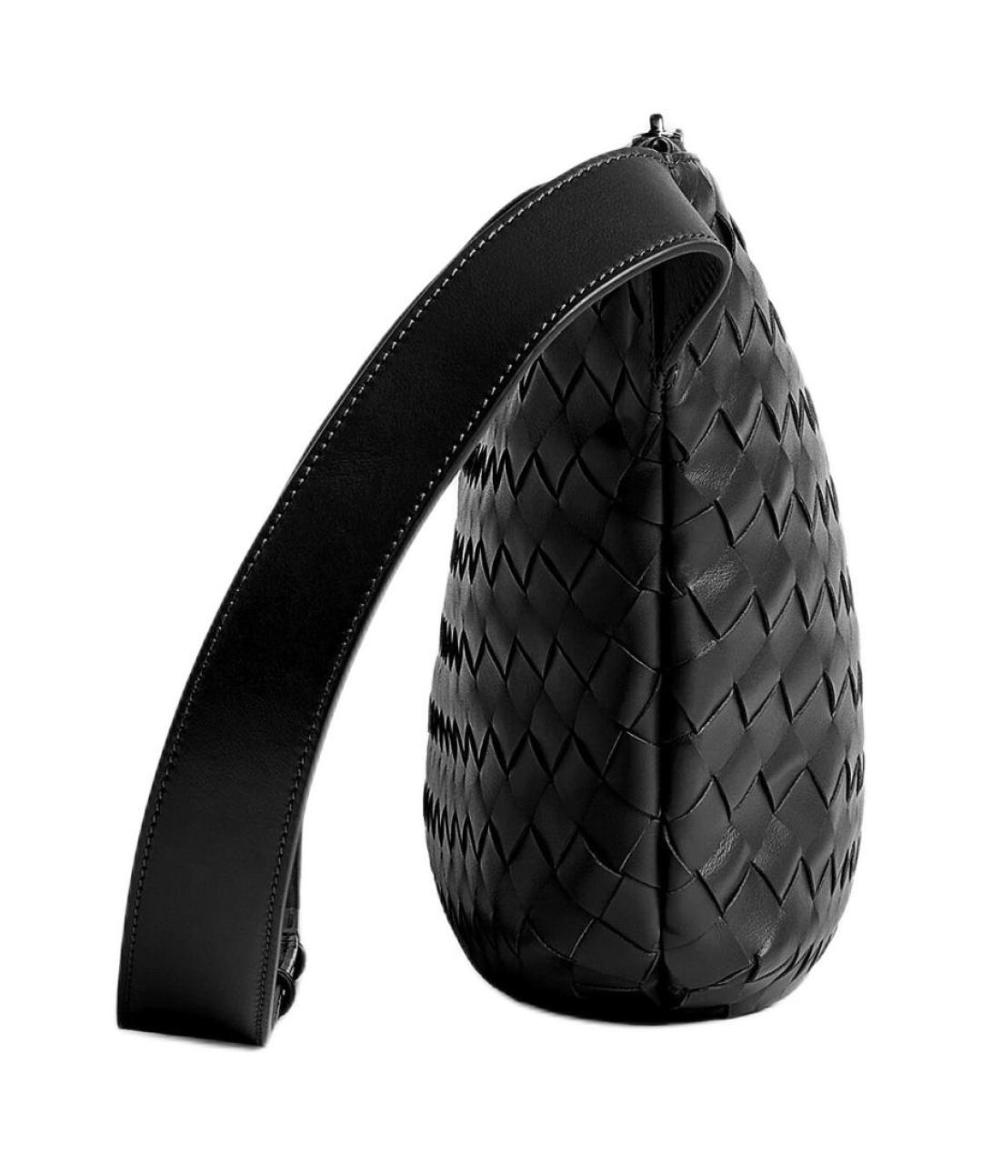 BOTTEGA VENETA Черная кожаная сумка на плечо, фото 2
