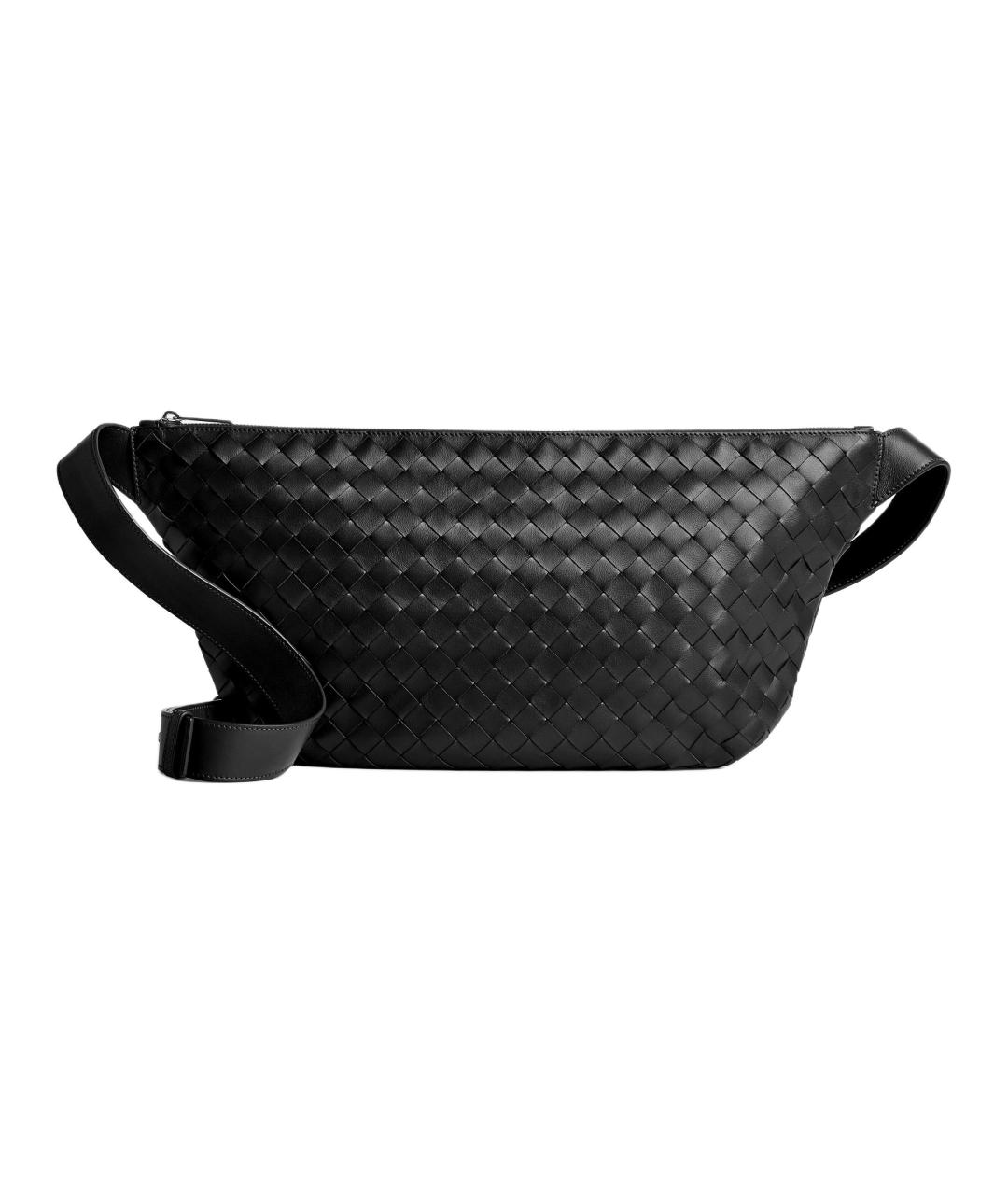 BOTTEGA VENETA Черная кожаная сумка на плечо, фото 1