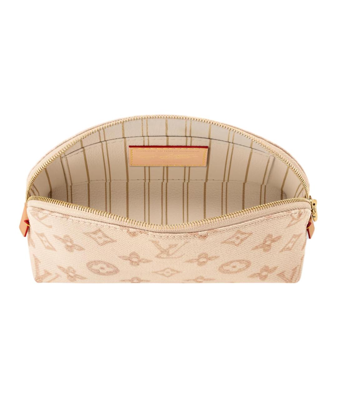 LOUIS VUITTON Бежевая косметичка из канвы, фото 4