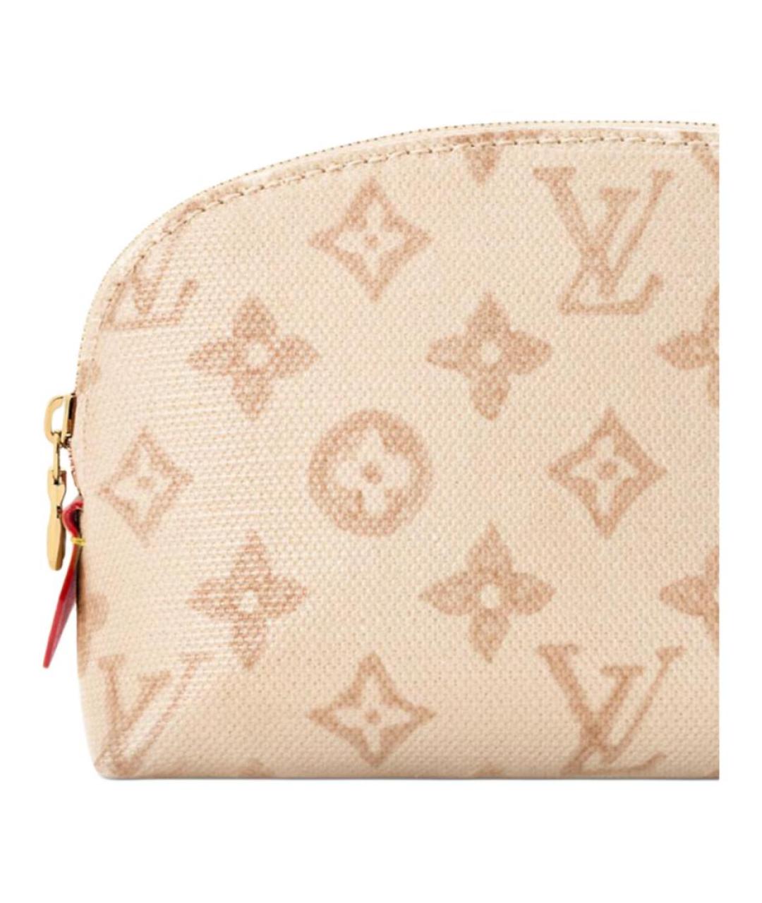LOUIS VUITTON Бежевая косметичка из канвы, фото 5