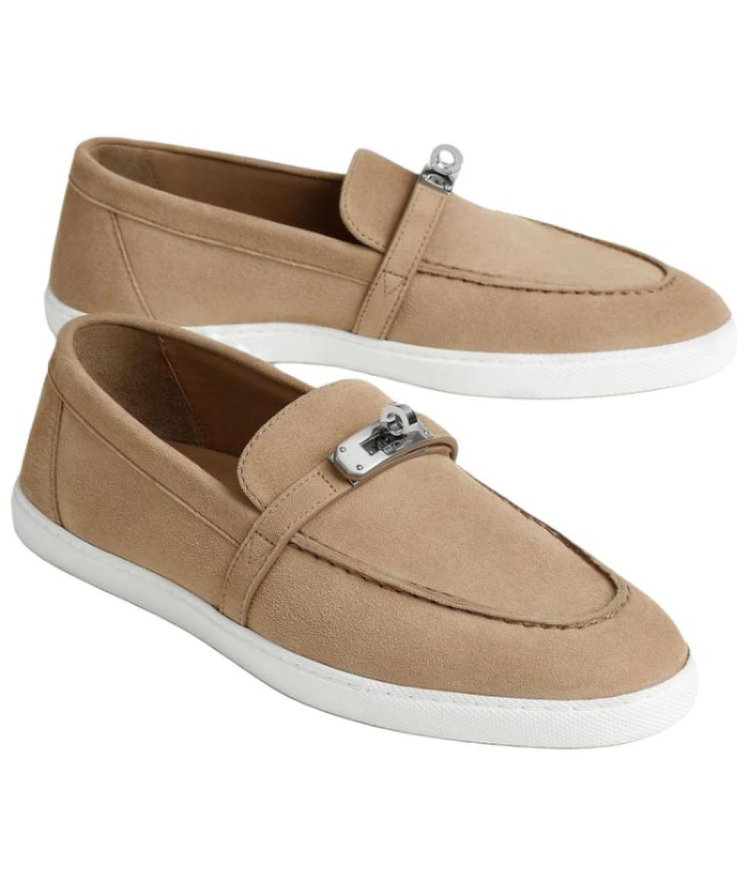 HERMES Коричневые лоферы, фото 4