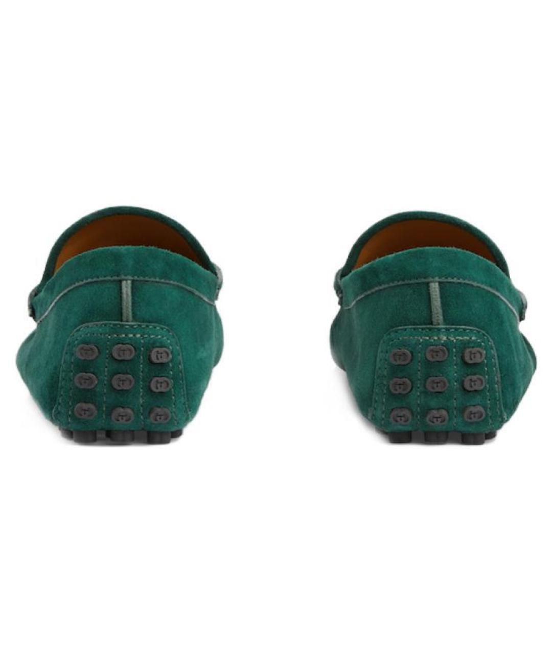 GUCCI Зеленые замшевые лоферы, фото 4
