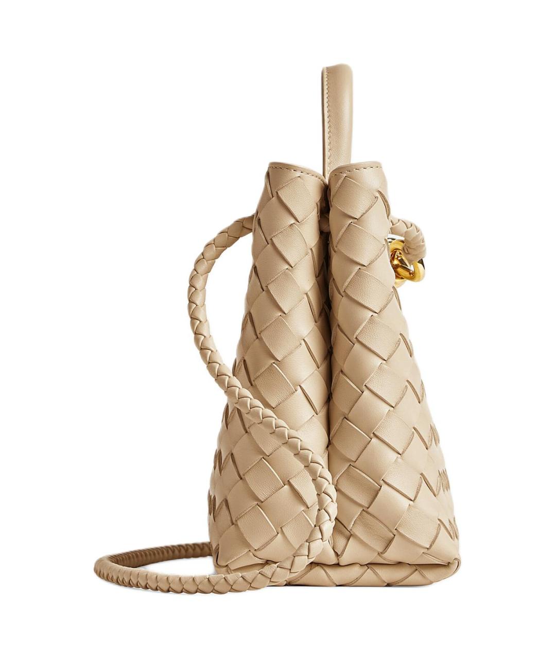 BOTTEGA VENETA Бежевая кожаная сумка с короткими ручками, фото 2