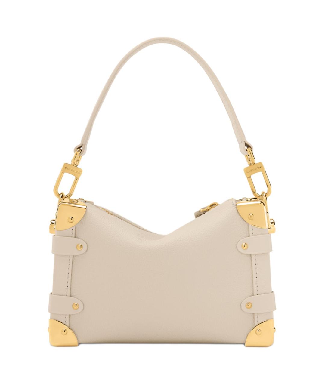 LOUIS VUITTON Бежевая кожаная сумка через плечо, фото 3