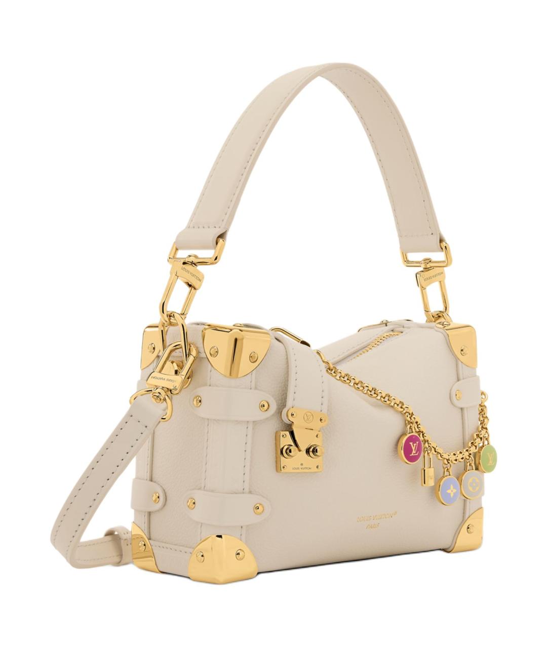 LOUIS VUITTON Бежевая кожаная сумка через плечо, фото 2