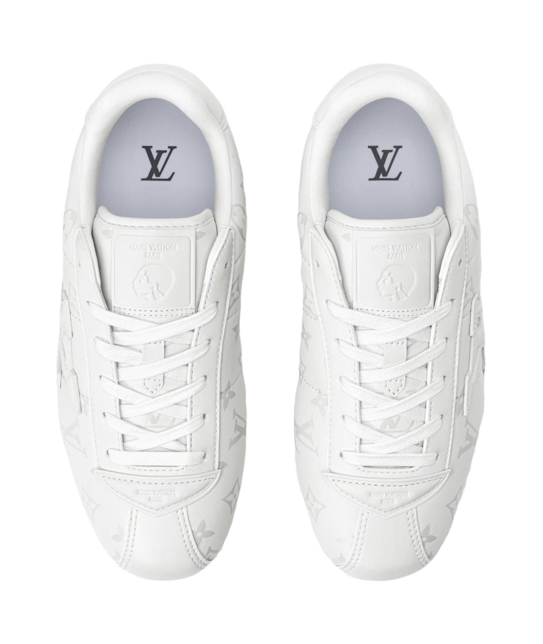 LOUIS VUITTON Белые кожаные низкие кроссовки / кеды, фото 4