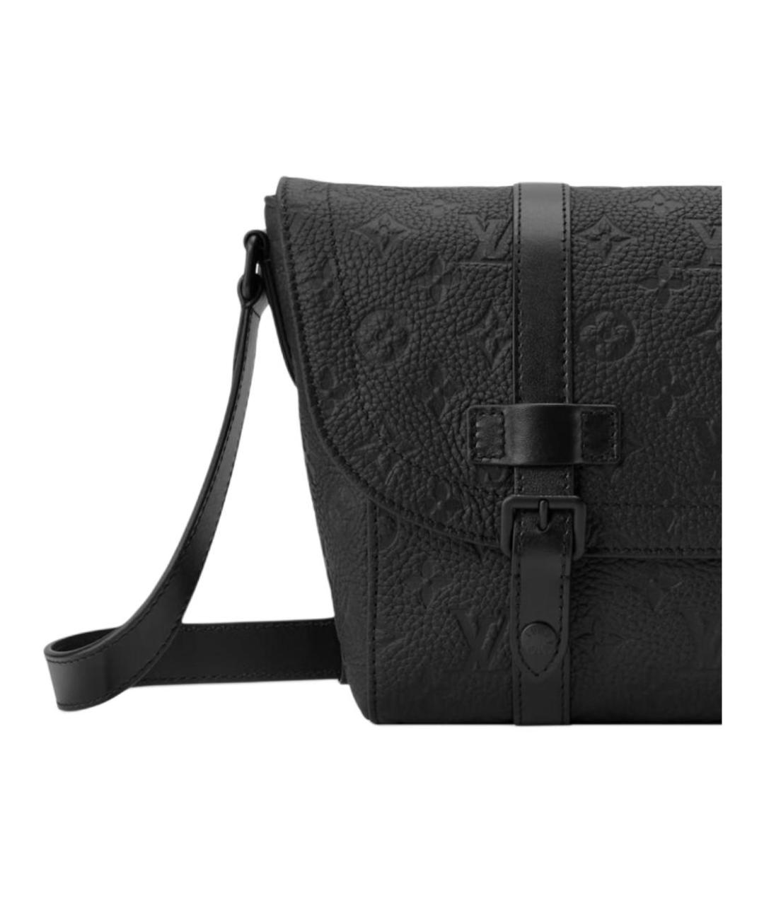 LOUIS VUITTON Черная кожаная сумка на плечо, фото 5