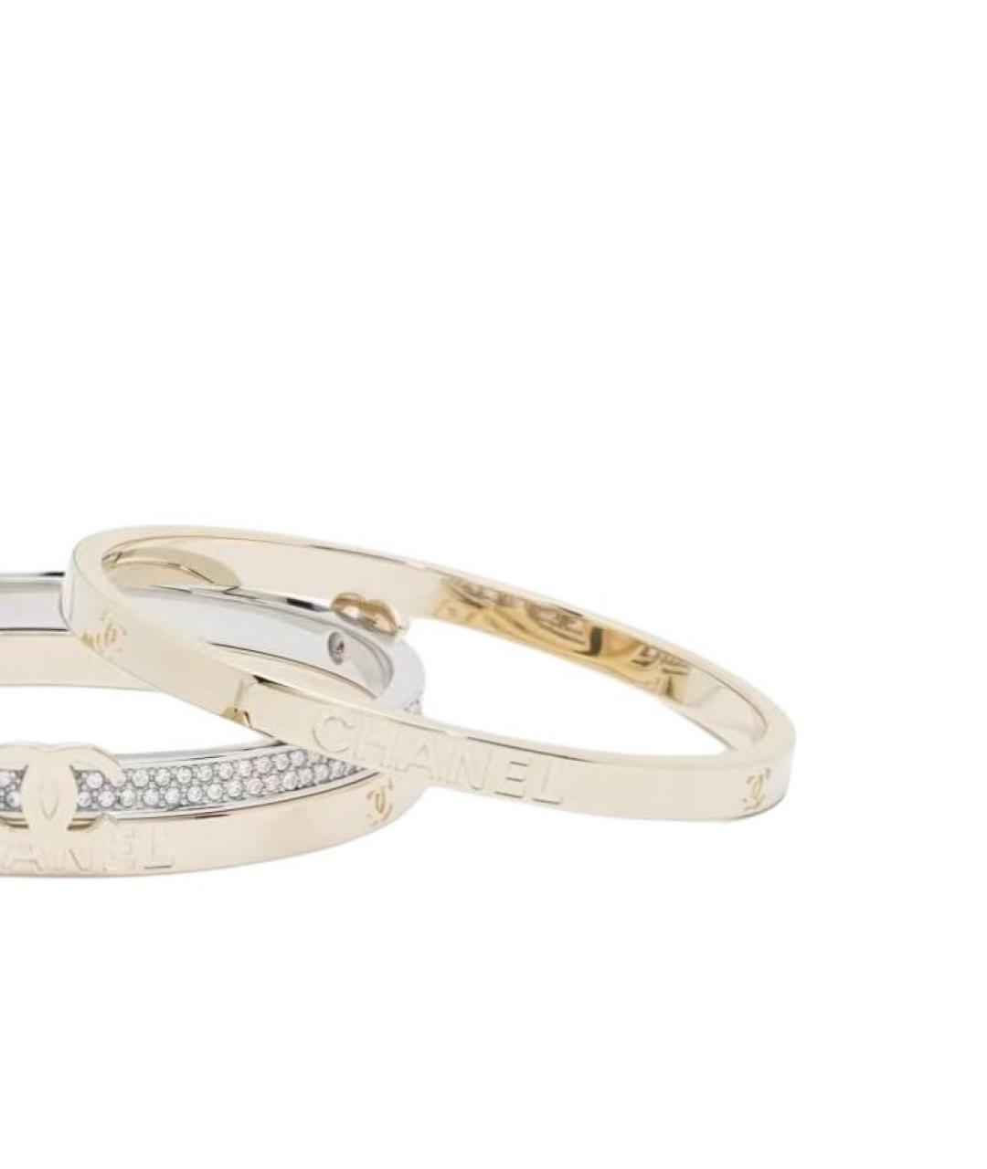 CHANEL Золотой металлический браслет, фото 2