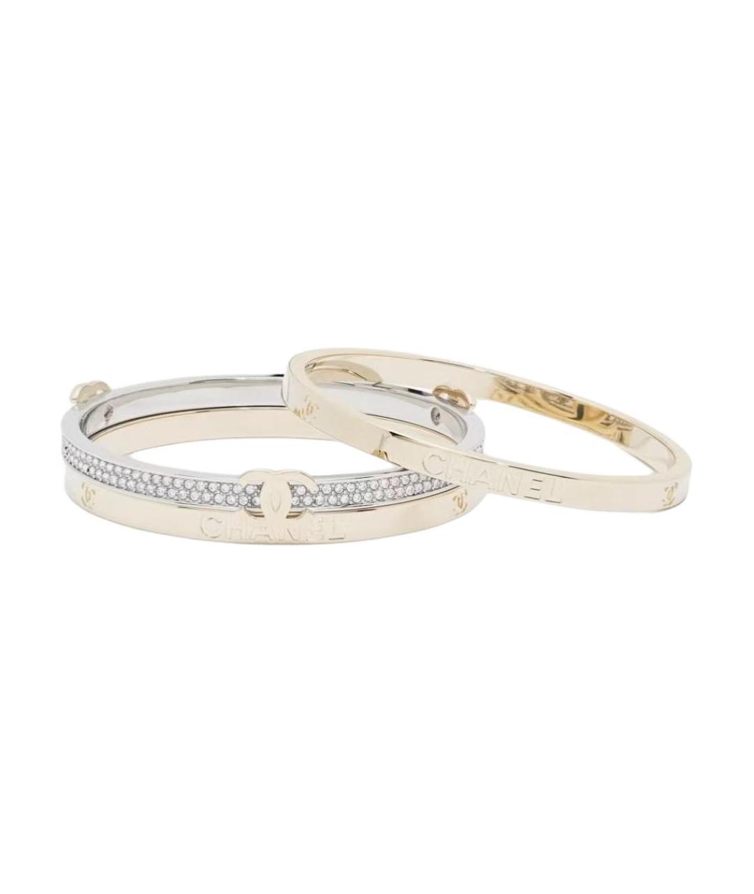 CHANEL Золотой металлический браслет, фото 1