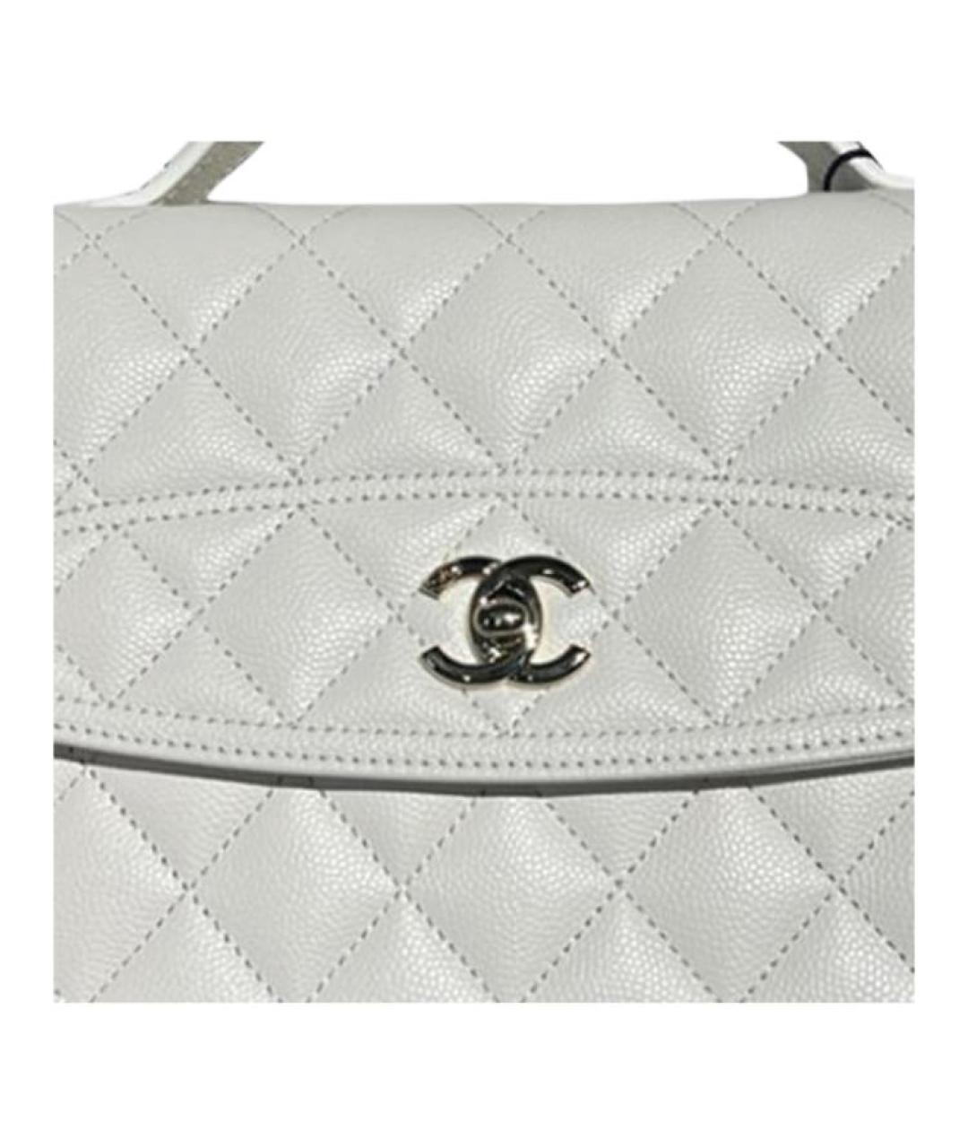 CHANEL Белая кожаная сумка через плечо, фото 2