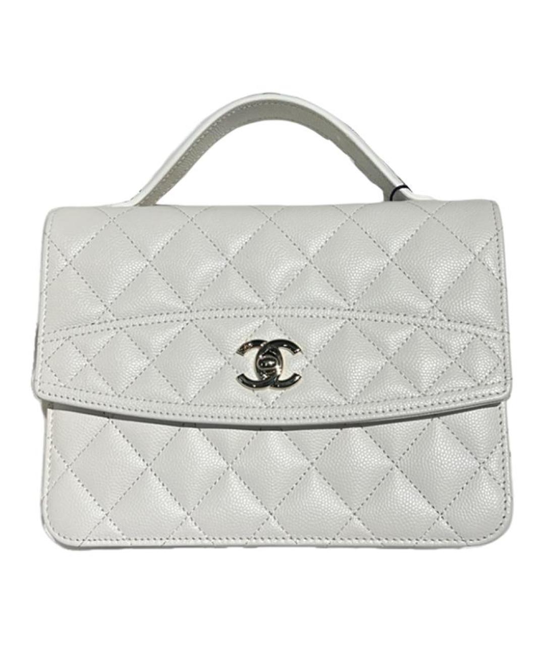 CHANEL Белая кожаная сумка через плечо, фото 1