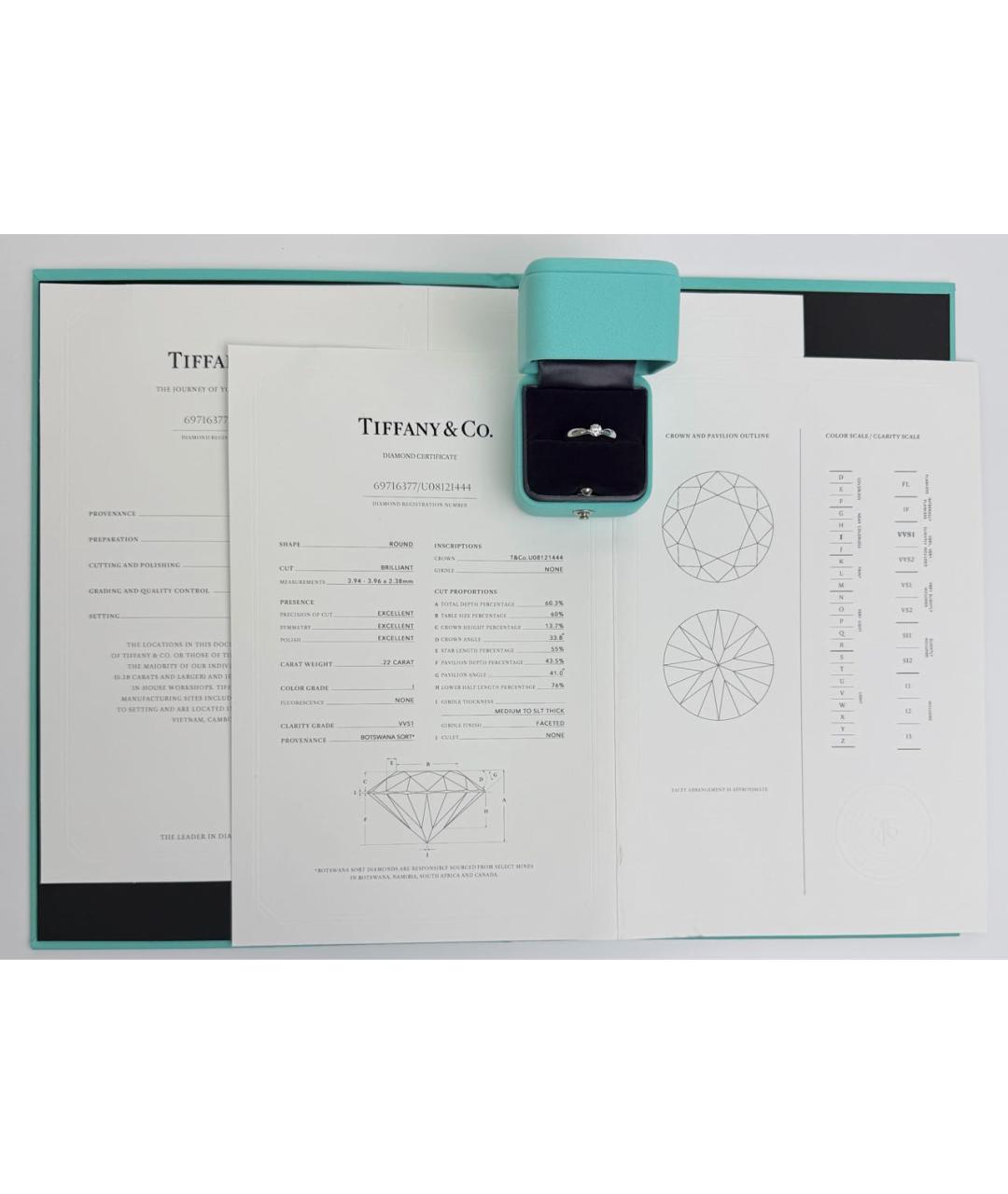 TIFFANY&CO Белое платиновое кольцо, фото 4